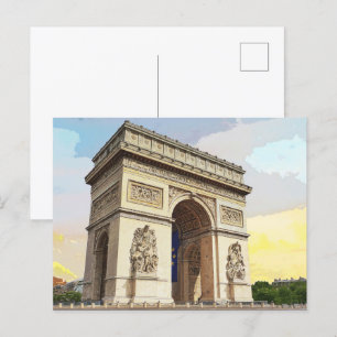 Carte Postale Paris Arc De Triomphe Architecture