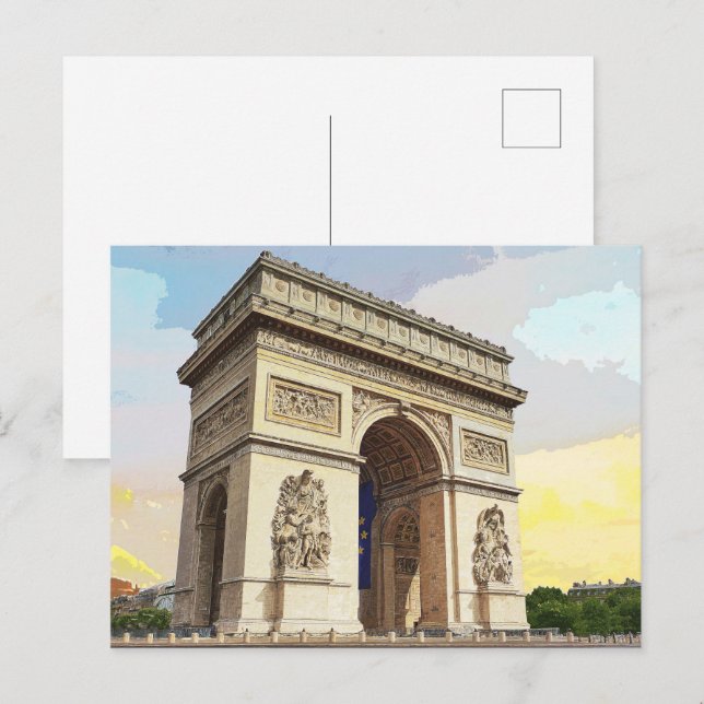 Carte Postale Paris Arc De Triomphe Architecture (Devant / Derrière)