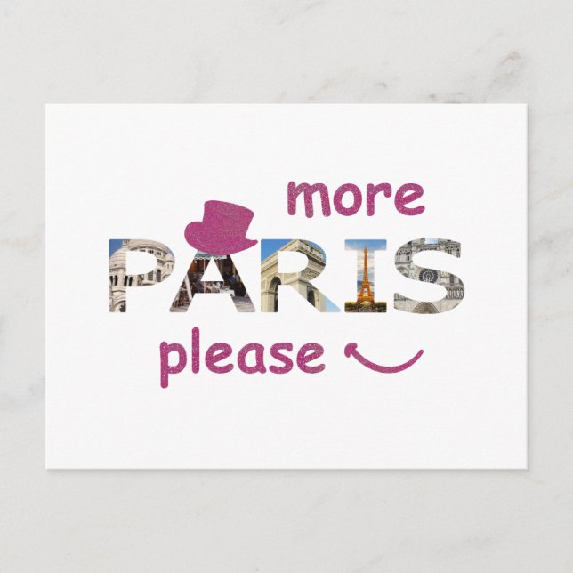 Carte Postale Paris Attractions Plus Paris S'il vous plaît Parti (Devant)