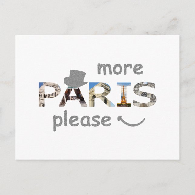 Carte Postale Paris Attractions Plus Paris S'il vous plaît Parti (Devant)
