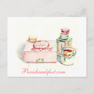 Carte Postale Paris, Boîte de macarons par Carol Gillott