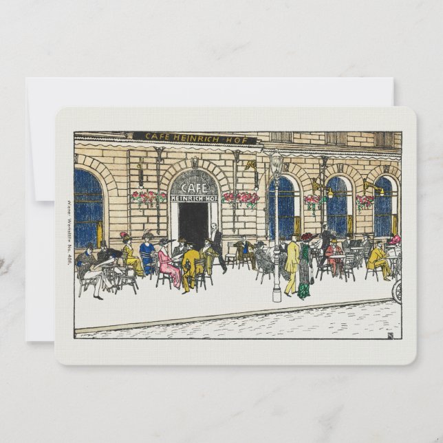 Carte postale Paris Café Carte postale Linen Note  (Devant)