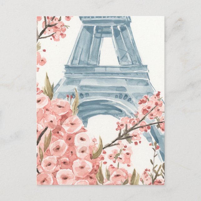 Carte Postale Paris Cerisiers en fleurs (Devant)
