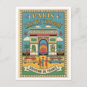 Carte Postale Paris, France – Arc de Triomphe Rétro 1950s
