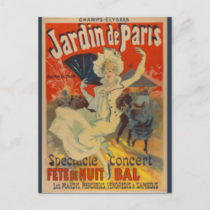 Carte Postale Paris France Concert Vintage