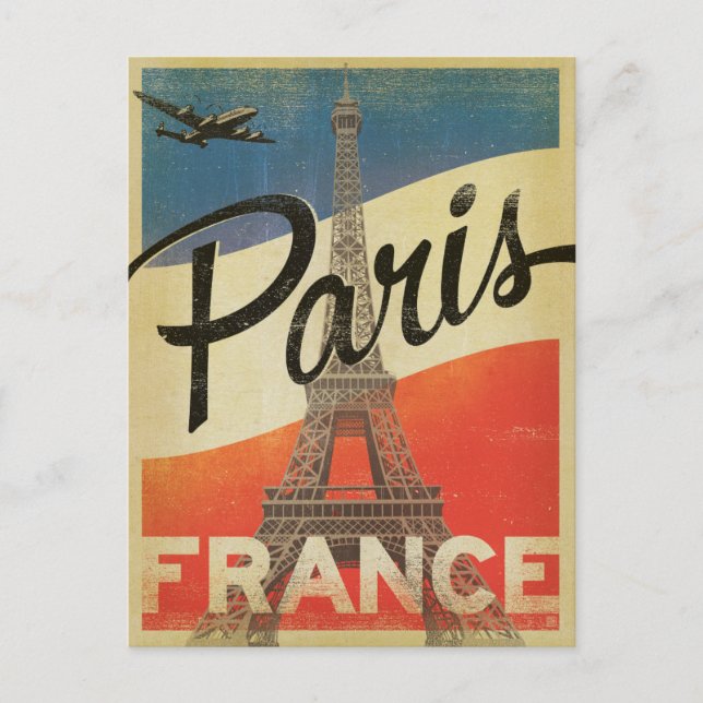 Carte Postale Paris, France - Drapeau (Devant)