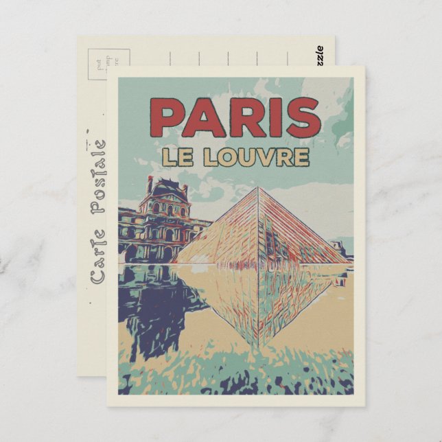 Carte Postale Paris France Pyramide du Louvre (Devant / Derrière)