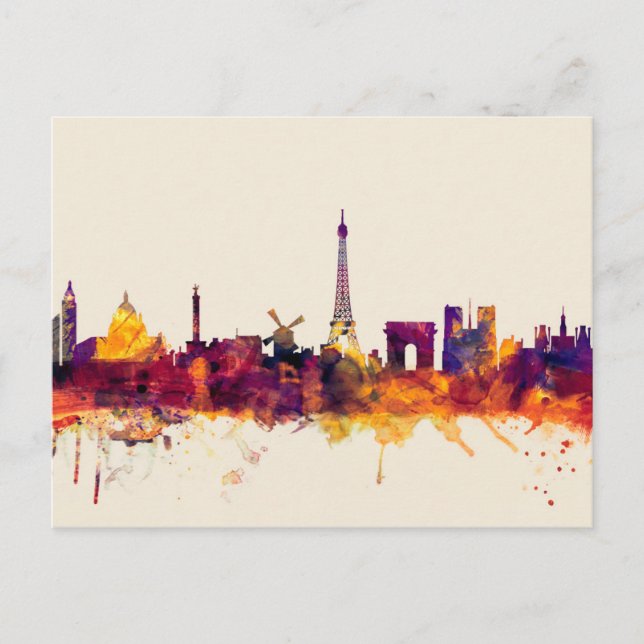 Carte Postale Paris France Skyline (Devant)