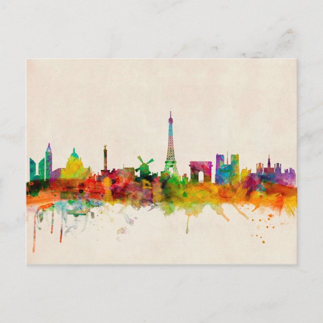 Carte Postale Paris France Skyline Cityscape (Devant)