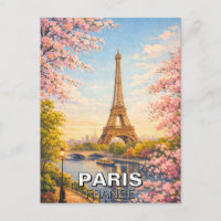 Paris France Tour Eiffel Fleurs de Cerisier