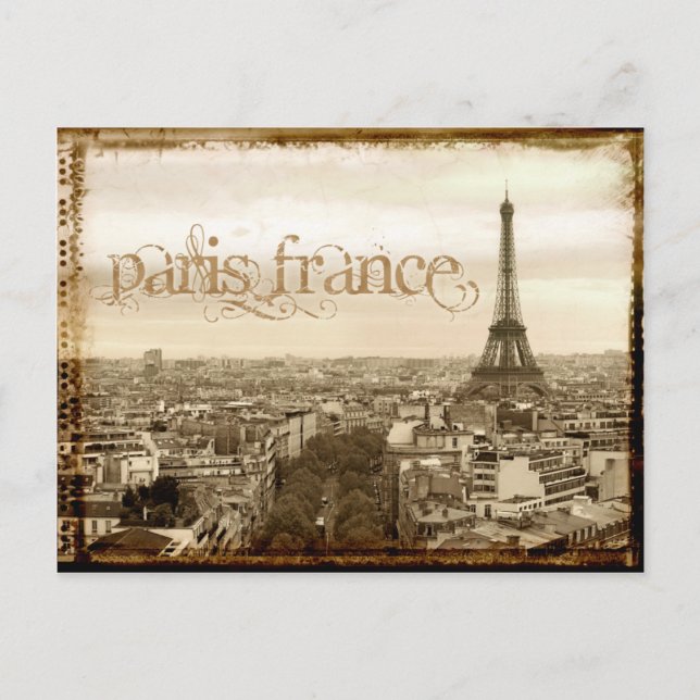 Carte Postale paris france vintage look (Devant)