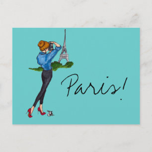 Carte Postale Paris Girl