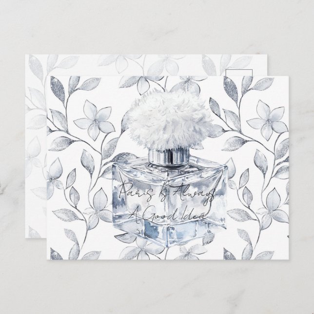 Carte Postale Paris is always a good idea perfume leaves (Devant / Derrière)