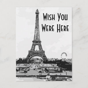 Carte Postale Paris, J'Aimerais Que Vous Soyez Ici,