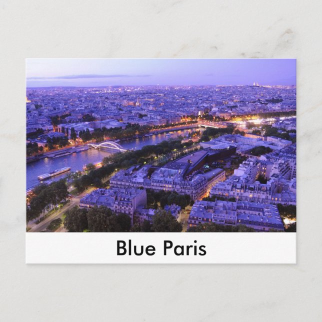 Carte Postale Paris la nuit, la Seine (Devant)