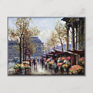 Carte Postale Paris, Le Marché aux Fleurs de La Madeleine