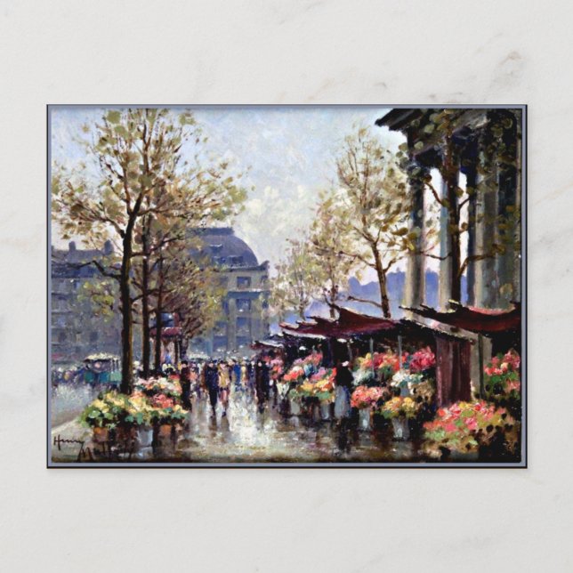 Carte Postale Paris, Le Marché aux Fleurs de La Madeleine (Devant)