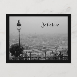 Carte postale Paris noir et blanc personnalisable
