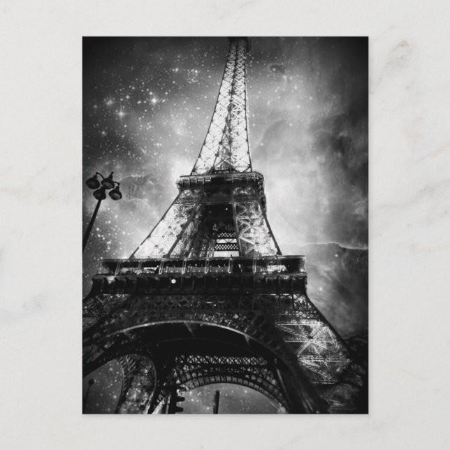 Carte postale Paris Noir et Blanc, Tour Eiffel (Devant)