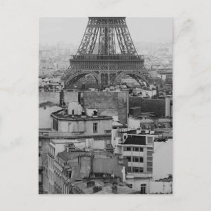 Carte Postale Paris noir et blanc Vue aérienne