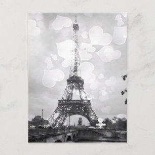 Carte Postale Paris Post Card, La Tour Eiffel en B/W