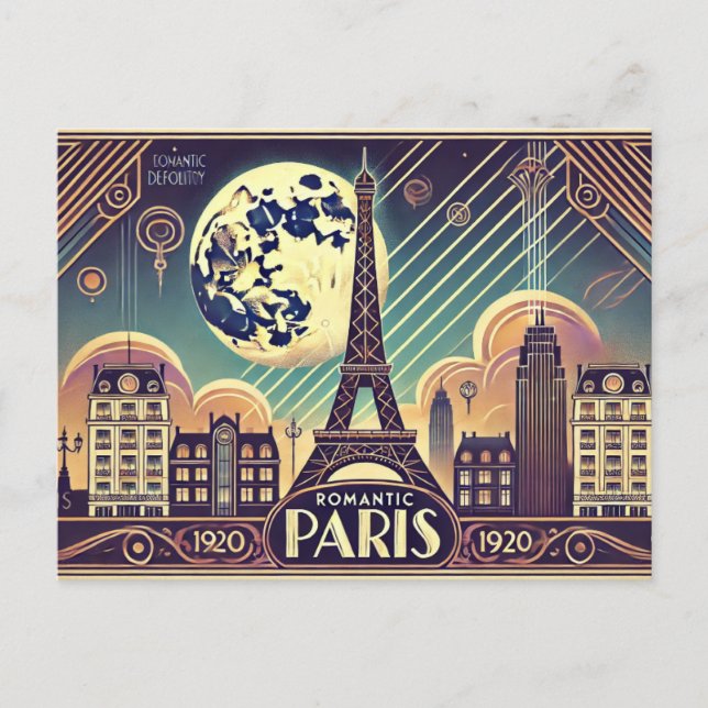 Carte Postale Paris romantique (Devant)