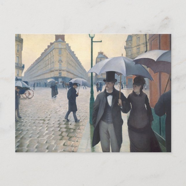 Carte Postale Paris Street ; Jour de la pluie (Devant)