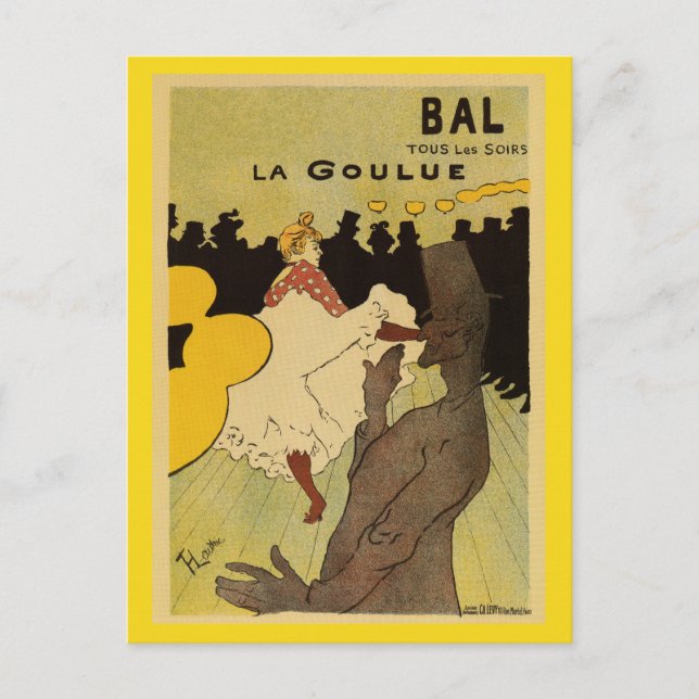 Carte Postale Paris vie nocturne 1891 Toulouse Lautrec (Devant)