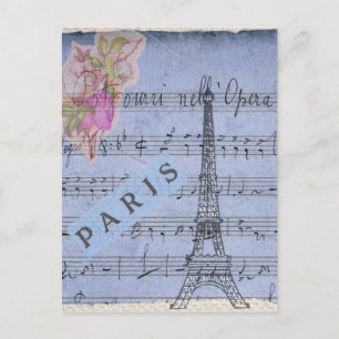 Carte postale Paris Vintage Style Collage