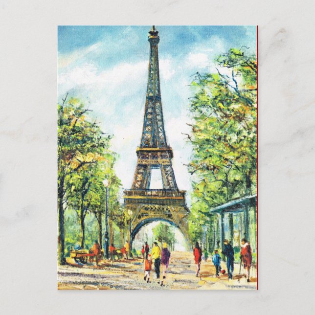 Carte Postale Paris vintage, Tour Eiffel (Devant)