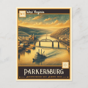 Carte Postale Parkersburg, Virginie-Occidentale Vintage