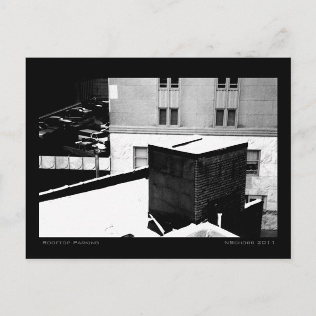 Carte Postale Parking sur le toit Paysage urbain d'hiver (Devant)