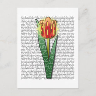 Carte Postale Parkinsons Force Burst Tulip RednJaune