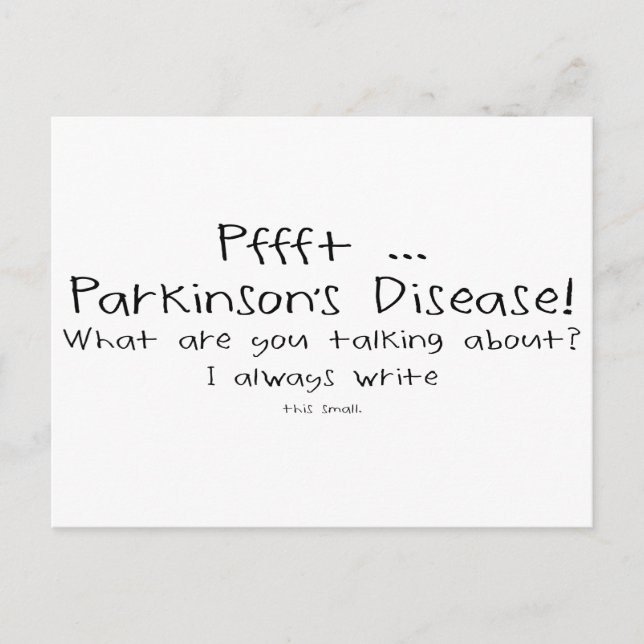 Carte Postale Parkinsons Petite écriture (Devant)