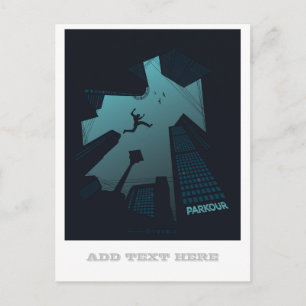 Carte Postale PARKOUR Teen Graphics Building Roof Jumping