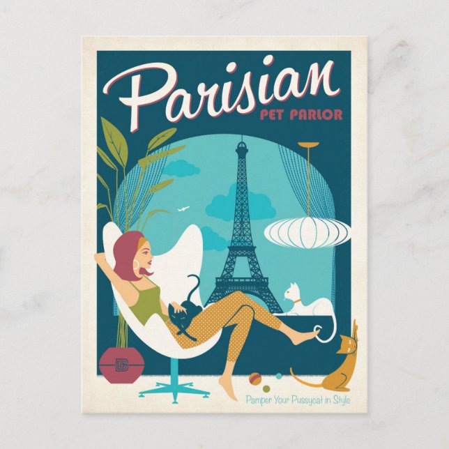 Carte Postale Parlant de Animaux de compagnie parisiens (Devant)