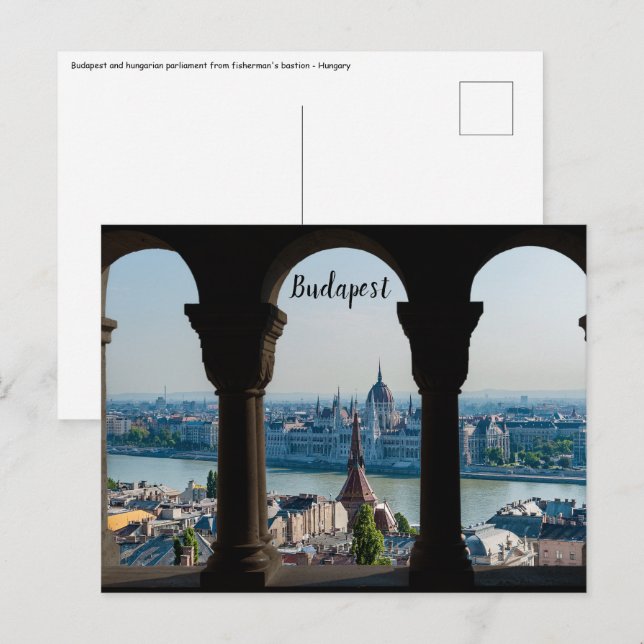 Carte Postale Parlement hongrois et de Budapest (Devant / Derrière)