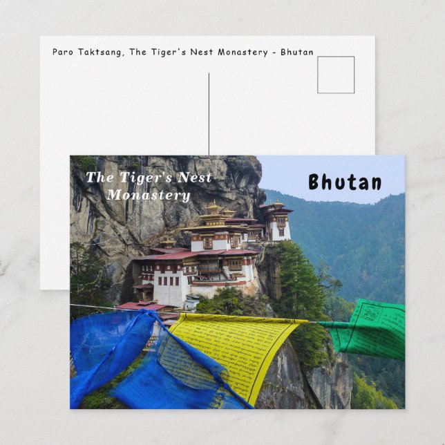 Carte Postale Paro Taktsang : Le monastère du nid de tigre - Bho (Devant / Derrière)