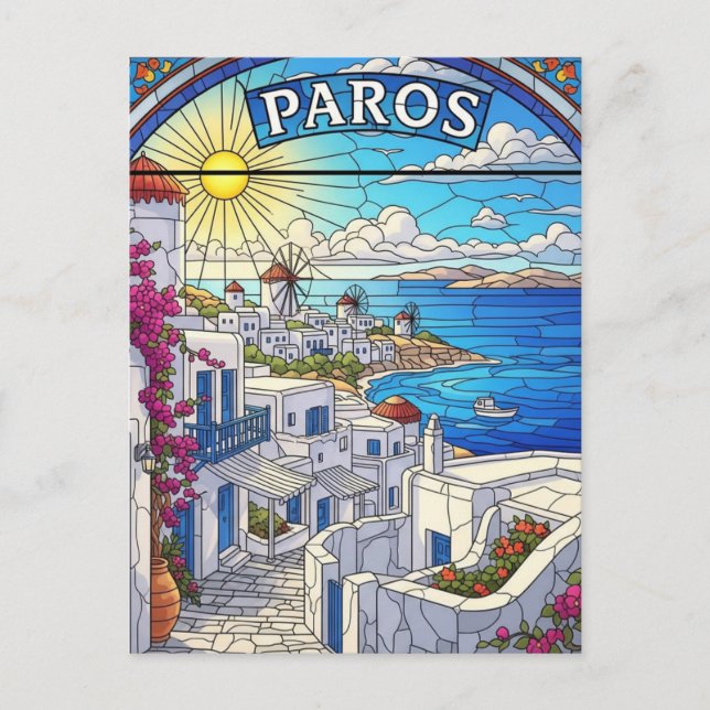 Carte Postale Paros Grèce Iles Voyages (Devant)