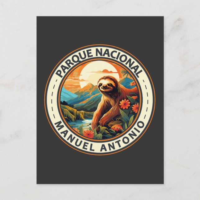 Carte Postale Parque Nacional Manuel Antonio Sloth Travel Art (Devant)