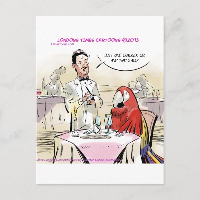 Carte Postale Parrot Fine Dining Drôle (Devant)