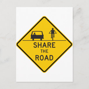 Carte Postale Partager le panneau routier