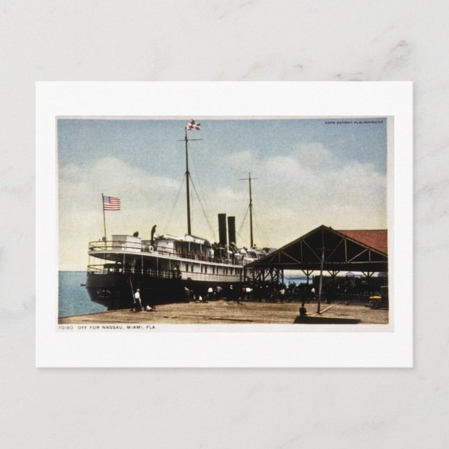 Carte Postale Partez pour Nassau, Miami, Floride (Devant)