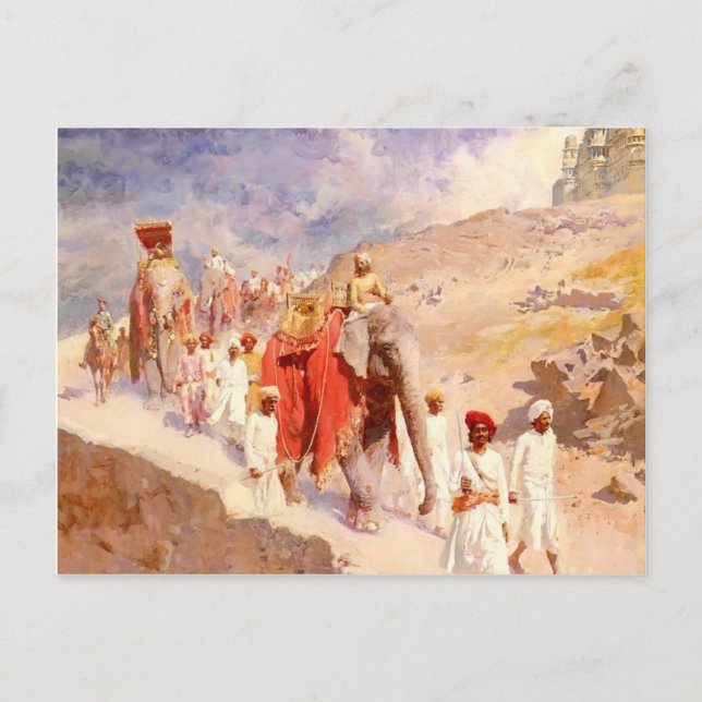 Carte Postale Parti de chasse indien par Edwin Lord Weeks (Devant)