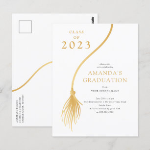 Carte Postale Parti de Graduation de Tassel d'or moderne