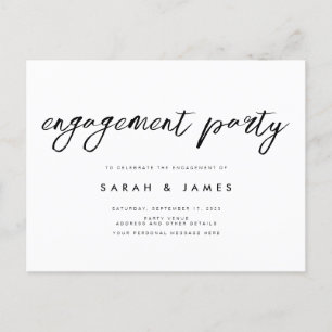 Carte Postale Parti d'engagement minimaliste moderne