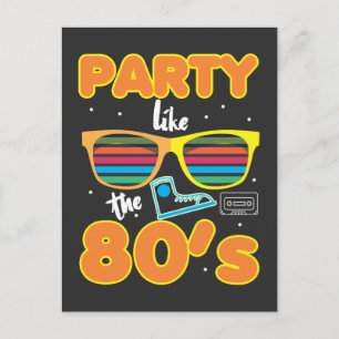 Carte Postale Parti des années 80 rétro comme les années 80
