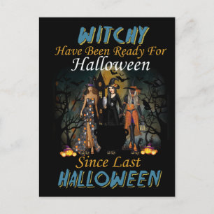Carte Postale Parti des sorcières éffrayantes d'Halloween