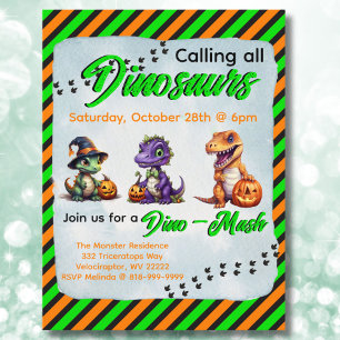 Carte Postale Parti Dino-Mash d'Halloween