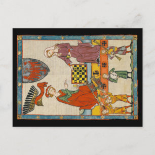 Carte Postale Partie d'échecs Codex Manesse XIVe siècle